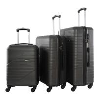 PARA JOHN PJTR3021 Hardside 3 Pcs Trolley Luggage Set, DARK GREY