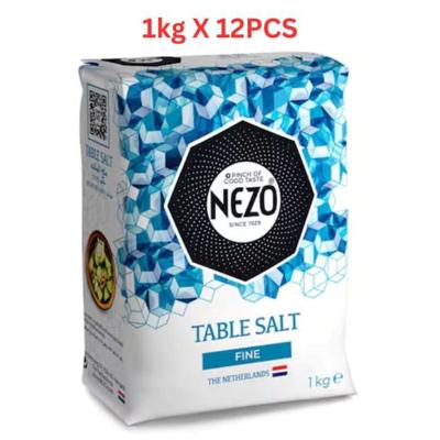 Nezo Fine Table Salt Blue 1kg Pack of 12