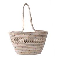 Women's Tote Straw Daily Large Capacity Geometric Black Rainbow Lightinthebox - thumbnail