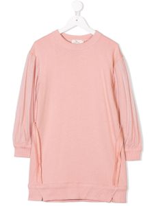 Andorine tulle sleeve sweater dress - PINK