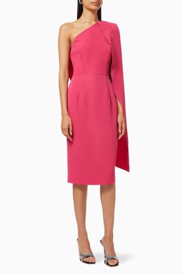 One Shoulder Dress with Cape One Shoulder Dress with Cape