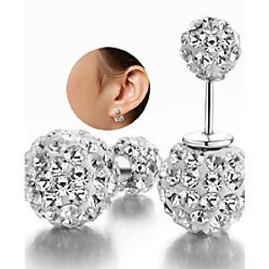 Women's Cubic Zirconia tiny diamond Stud Earrings Beads Ladies Sterling Silver Zircon Silver Earrings Jewelry White For Party Wedding Casual Daily Sports Masquerade miniinthebox