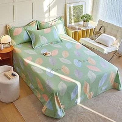 1Pc Brushed Style Cotton Bed Sheet Luxury Thick Bedspread Round Four Corner Bed Flower Style Bedsheet Bed Cover Flat Sheet(Without Pillowcase) Lightinthebox