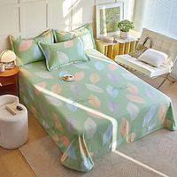 1Pc Brushed Style Cotton Bed Sheet Luxury Thick Bedspread Round Four Corner Bed Flower Style Bedsheet Bed Cover Flat Sheet(Without Pillowcase) Lightinthebox - thumbnail