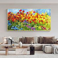 Flower Painting On Canvas hand painted Large Wall Art Boho Wall Decor Colorful Flower Oil Painting Home Decor Modern art Abstract Art painting for Bedroom Decor Lightinthebox