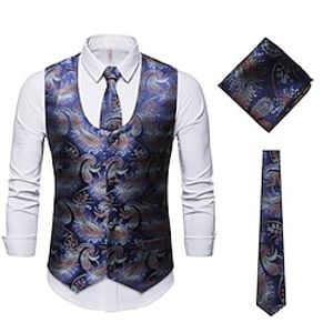 The Great Gatsby Gentleman Retro Vintage 1920s Masquerade Vest Waistcoat Men's Slim Fit Costume Vintage Cosplay Party Sleeveless Vest Masquerade Lightinthebox