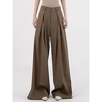 Women's Wide Leg Full Length Fashion Streetwear Street Daily Black Khaki S M Fall Winter Lightinthebox - thumbnail