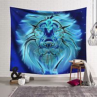 Wall Tapestry Art Decor Blanket Curtain Hanging Home Bedroom Living Room Color blue Polyester Lion miniinthebox - thumbnail