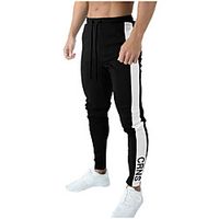 Men's Athleisure Sports Outdoor Sports Casual Sports Pants Sweatpants Pants Color Block Full Length Patchwork Light Grey Black Dark Gray Lightinthebox - thumbnail