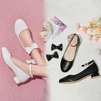 Girls' Heels Flower Girl Shoes Princess Shoes PU Big Kids(7years ) Wedding Prom Flower White Black Pink Spring Summer Lightinthebox - thumbnail