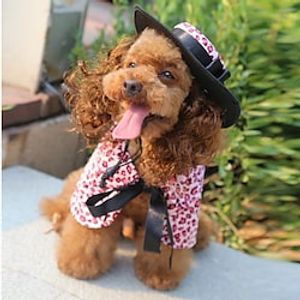 Dog Cat Dog Bandana  Dog Hat Cloak Leopard Zebra Milk Leisure Cute Party Halloween Dog Clothes Puppy Clothes Dog Outfits Breathable Black  White Black  White White Costume for Girl and Boy Dog Lightinthebox
