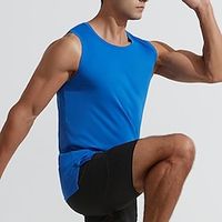 Men's GYM Tank Fitness Tank Basketball Shirt Men Tops Tank Crew Neck Sleeveless Sports  Outdoor Vacation Going out Casual Daily Gym Quick dry Breathable Soft Plain Black White Activewear Fashion Lightinthebox - thumbnail