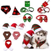 Dog Christmas Outfit pet scarf hat kit Christmas cat dog pet garbage bag collar leash set Lightinthebox - thumbnail