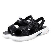 Men's Sandals Casual Classic Daily Outdoor PU Black Gray Spring Summer Lightinthebox - thumbnail