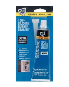 DAP Windows & Doors 100% Silicone Rubber Sealant 2.8 Ounce white