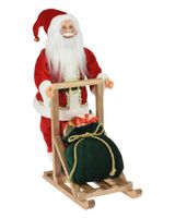 Homesmiths Christmas Santa Standing on Sled Red