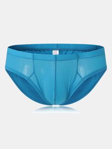 Sexy Casual Transparent Ice Silk Breathable U Convex Briefs for Men