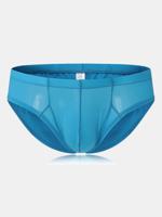 Sexy Casual Transparent Ice Silk Breathable U Convex Briefs for Men - thumbnail