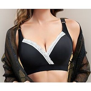 Women's Maternity Nursing Bra Seamless Wireless Adjustable Removable 3/4 Cup Lace Pure Color Deep V High Elasticity Push Up Breastfeeding Halloween Sport Nylon Cotton Yellow Wedding Party miniinthebox