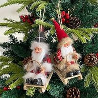 Stocking Stuffers for Kids Sleigh Santa Claus Doll Figure Add Festive Atmosphere Christmas Tree Pendant Desktop Xmas Decoration Merry Christmas Decorations Lightinthebox - thumbnail