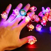 Christmas Led Light Up Rings, Kids Party Gifts Cartoon Snowman Santa Claus Christmas Tree Cute Shape, Christmas Party Decoration, Christmas Props miniinthebox - thumbnail