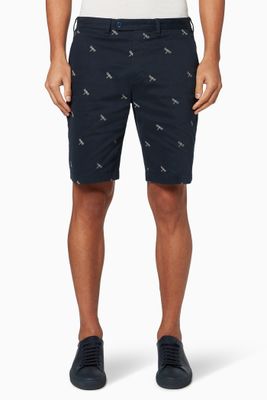 Dias Dragonfly Embroidered Chino Shorts Dias Dragonfly Embroidered Chino Shorts