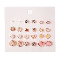 12 Pairs Stud Earrings For Women's Gift Daily Date Alloy Fancy Fashion Sweet Heart Lightinthebox 12 Pairs Stud Earrings For Women's Gift Daily Date Alloy Fancy Fashion Sweet Heart Lightinthebox