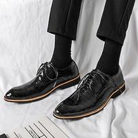 Men's Boots British Style Plaid Shoes Walking Vintage British Daily Synthetic leather Comfortable Booties / Ankle Boots Lace-up Black Brown Spring Lightinthebox