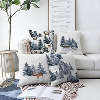 Woodland Forest Decorative Toss Pillows Cover 1PC Soft Square Cushion Case Pillowcase for Bedroom Livingroom Sofa Couch Chair Lightinthebox