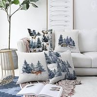 Woodland Forest Decorative Toss Pillows Cover 1PC Soft Square Cushion Case Pillowcase for Bedroom Livingroom Sofa Couch Chair Lightinthebox - thumbnail