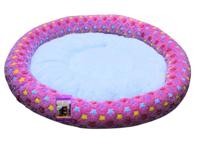 Coco Kindi Pink Star Pattern Washable Pizza Fur Bed - For Dog & Cat - Size - 2 - 60 X 60 X 10Cm