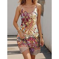 Women's Casual Dress Graphic Print V Neck Mini Dress Date Sleeveless Summer Lightinthebox