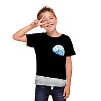 Kids Boys' T shirt Tee Short Sleeve 3D Print Graphic Unisex Print Black Children Tops Summer Active Daily Wear Regular Fit 3-12 Years miniinthebox - thumbnail