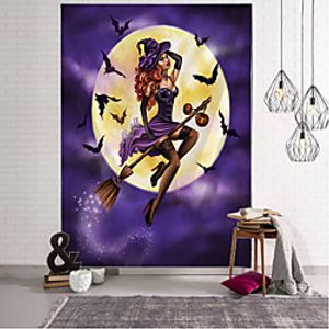 Halloween Tapestry Art Deco Blanket Curtain Hanging Home Bedroom Living Room Decoration Witch Pumpkin Bat Castle miniinthebox