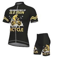 21Grams Men's Cycling Jersey with Shorts Short Sleeve Mountain Bike MTB Road Bike Cycling Black Graphic Old Man Bike Clothing Suit 3D Pad Breathable Quick Dry Moisture Wicking Reflective Strips Lightinthebox - thumbnail
