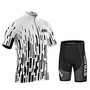CAWANFLY Short Sleeve Cycling Jersey with Shorts Summer BlackWhite Bike Quick Dry Sports Mountain Bike MTB Road Bike Cycling Clothing Apparel Lightinthebox