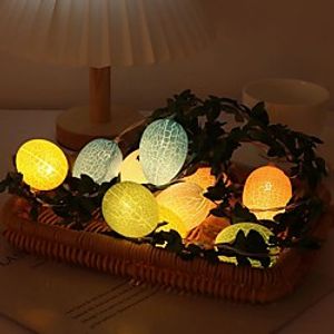 Easter Eggs Fairy String Lights 2m 6.56ft 10LEDs Easter Lights Decorations LED Simulation Rattan Battery Garland Light Holiday Wedding Party Indoor Decoration Lightinthebox