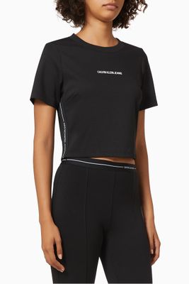 CK Logo Tape T-shirt in Milano Jersey CK Logo Tape T-shirt in Milano Jersey