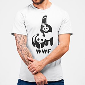 Men's Unisex Tee T shirt Hot Stamping Graphic Prints Panda Animal Plus Size Print Short Sleeve Casual Tops Cotton Basic Fashion Designer Big and Tall White miniinthebox
