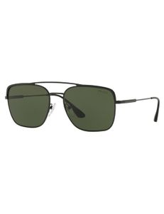 Square Men Sunglasses - Black /Green
