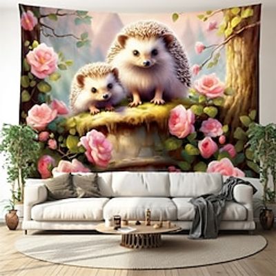 Hedgehog Animal Hanging Tapestry Wall Art Large Tapestry Mural Decor Photograph Backdrop Blanket Curtain Home Bedroom Living Room Decoration Lightinthebox