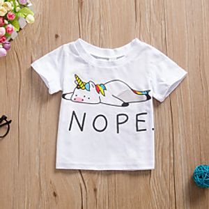 Kids Boys' T shirt Tee Short Sleeve Letter Print White Yellow Blushing Pink Children Tops All Seasons Active Regular Fit 3-6 Years miniinthebox