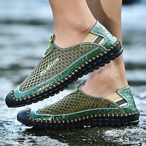 Men's Loafers  Slip-Ons Sporty Casual Classic Daily Office  Career Upstream Shoes Mesh Cowhide Booties  Ankle Boots Green Black Spring Summer Lightinthebox