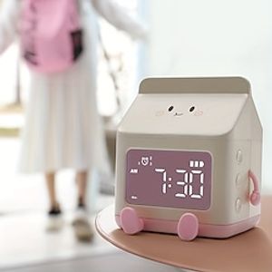 Milk box alarm clock for children's sleep training creative electronic clock silent bedside wake-up alarm clock countdown function Lightinthebox