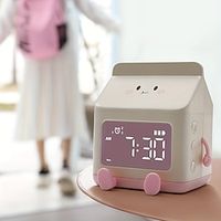 Milk box alarm clock for children's sleep training creative electronic clock silent bedside wake-up alarm clock countdown function Lightinthebox - thumbnail