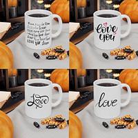 1pc Romantic Love series letter coffee cup novelty cup Love You Couple cup 11 oz ceramic cup ceramic cup Family party gift Lightinthebox