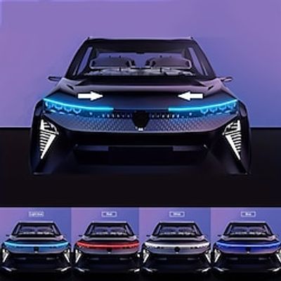 Car Start Scan Dynamic Through-type Daytime Running Light Center Grid Modified Universal LED Hood Light Decorative Light Guide Strip Lightinthebox