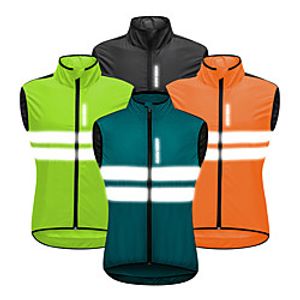 WOSAWE Men's Sleeveless Cycling Vest Summer Navy Black Orange Solid Color Bike Vest / Gilet Windbreaker Jersey Mountain Bike MTB Road Bike Cycling Windproof Breathable Reflective Strips Sports miniinthebox