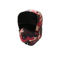 Unisex Trapper Hat Winter Hats Blue Red  White Terylene Travel Outdoor Vacation Camouflage Warm Lightinthebox - thumbnail
