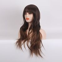 Long Natural Wavy Wig Layered Light Brown Hair and Blonde Balayage Color with Highlights Synthetic Wigs for White Women (Dark brown mixed) Lightinthebox - thumbnail